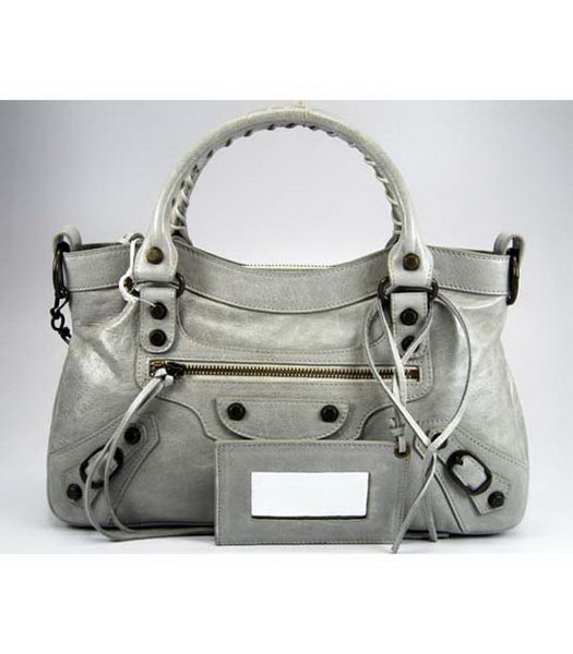 Balenciaga City Piccolo Bag in pelle grigio chiaro